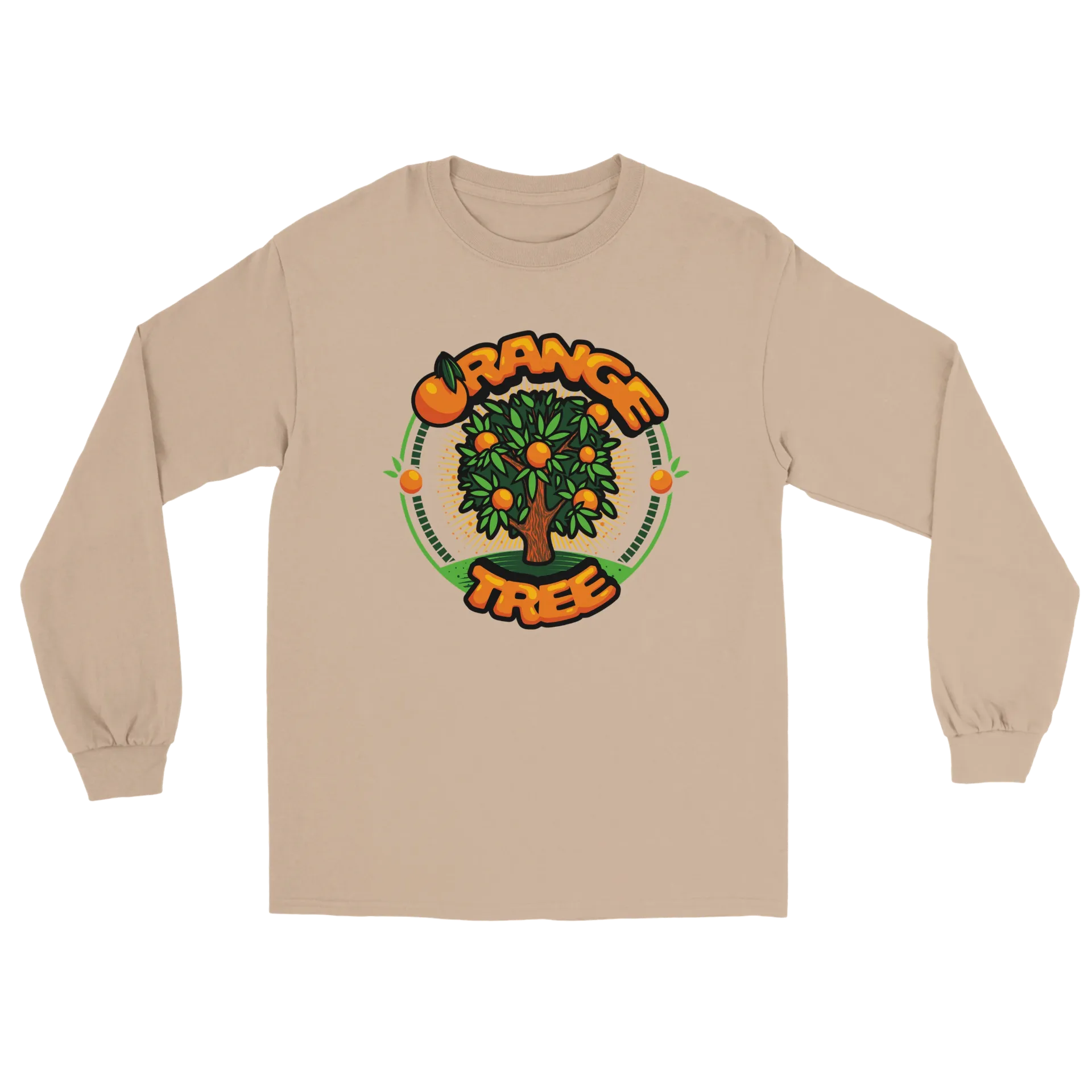 Men's Heavyweight Orange Tree Long-Sleeve T-Shirt